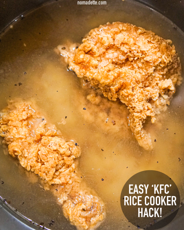 How to make Rice Cooker KFC Fried Chicken Rice Nomadette