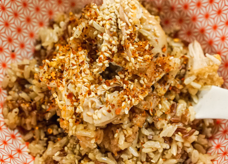 How to make Rice Cooker KFC Fried Chicken Rice