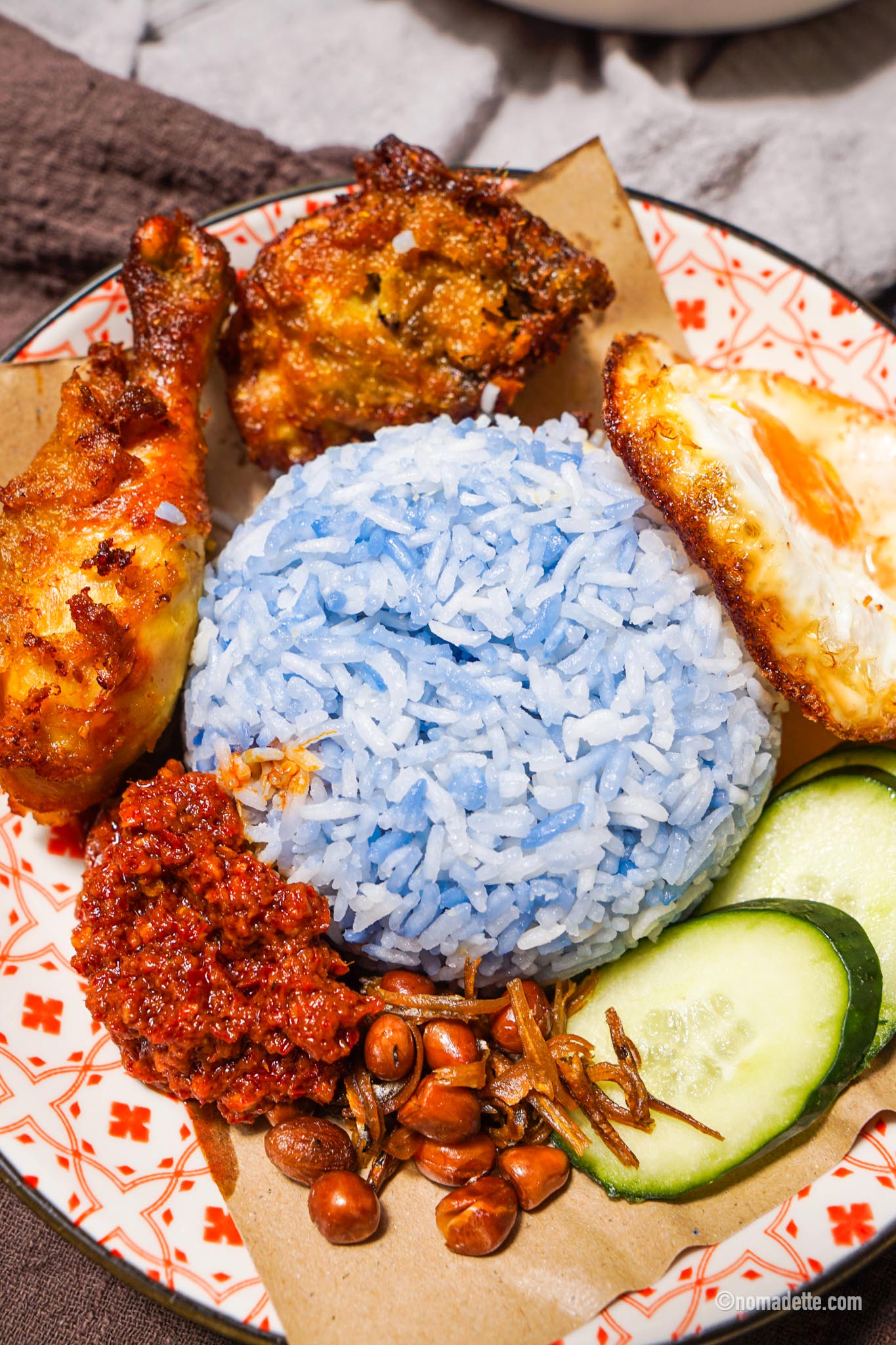 Butterfly Blue Pea Nasi Lemak | Blue Coconut Rice