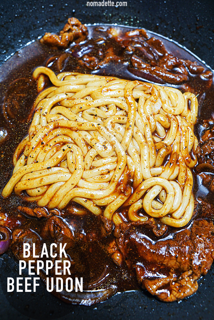 Black Pepper Beef Udon Noodles