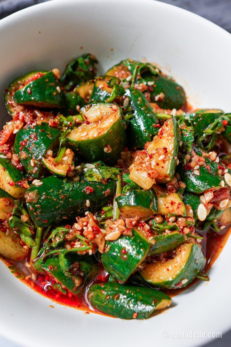 Spicy Cold Smashed Cucumber Salad Sichuan style! Nomadette