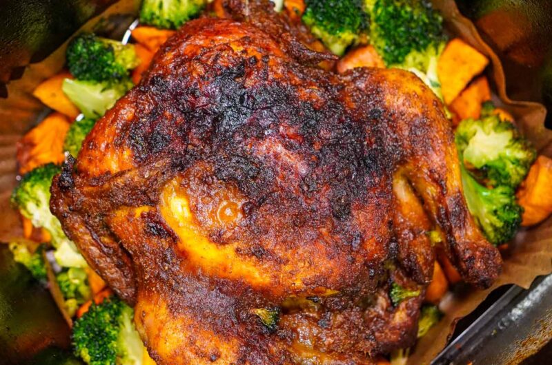 Air Fryer Roast Chicken Recipe (with brine)
