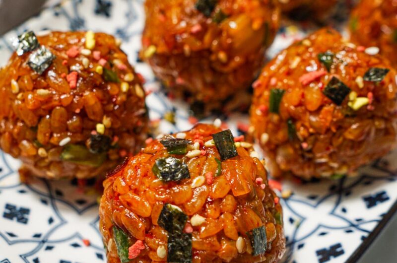 Kimchi Fried Rice Balls (Jumeok Bap)