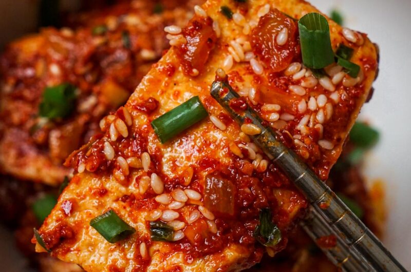 Spicy Dubu Jorim | Korean spicy braised tofu stir fry