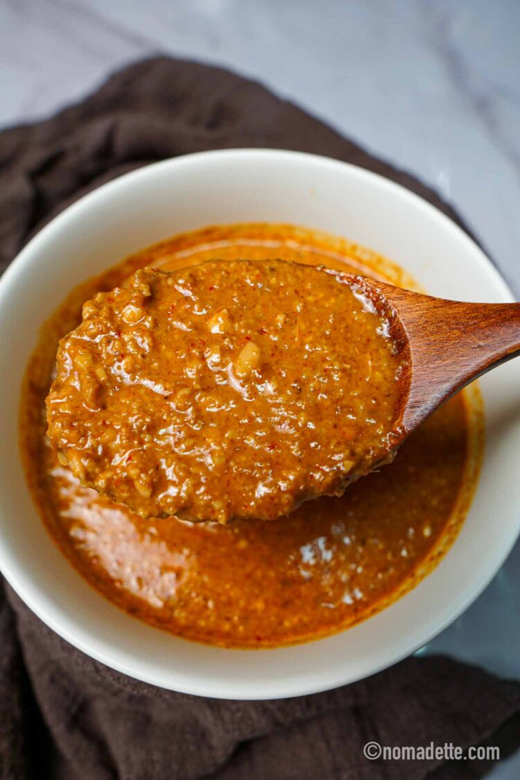 The BEST, Authentic Satay Peanut Sauce | Kuah Kacang - Nomadette