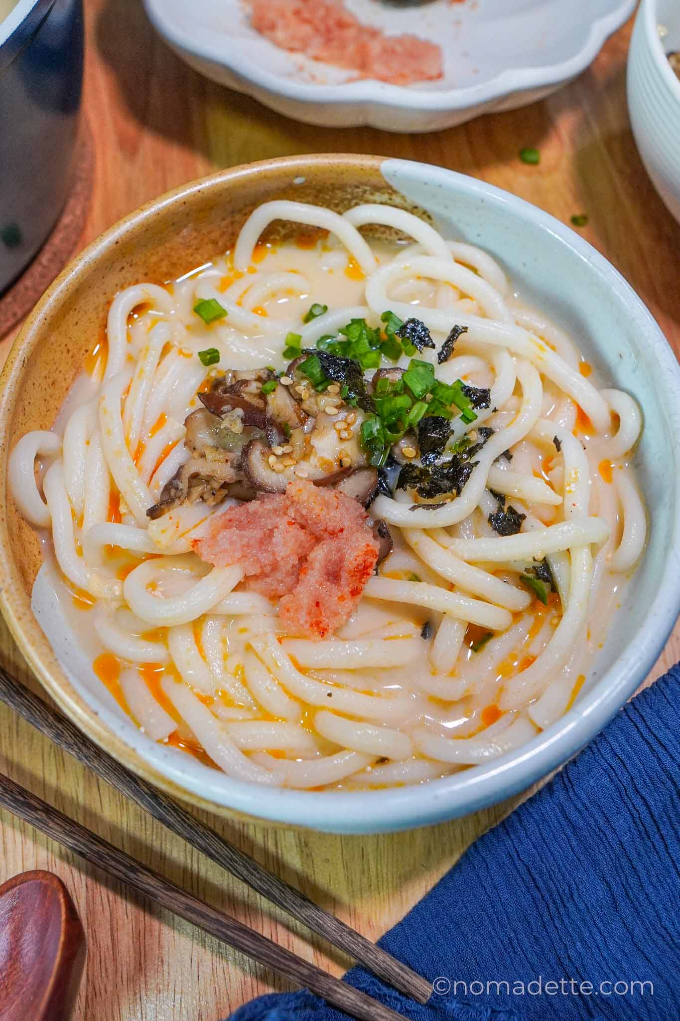 Creamy Mentaiko Udon Soup