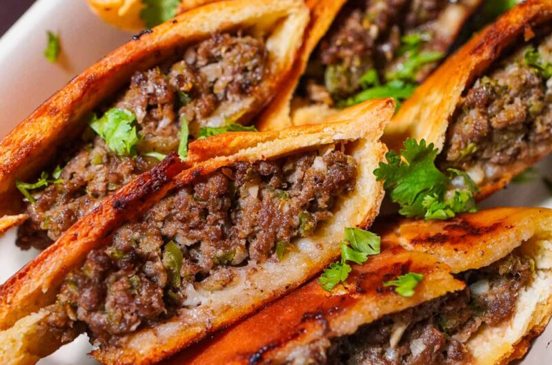 Arayes (Stuffed Pita with Spiced Beef)
