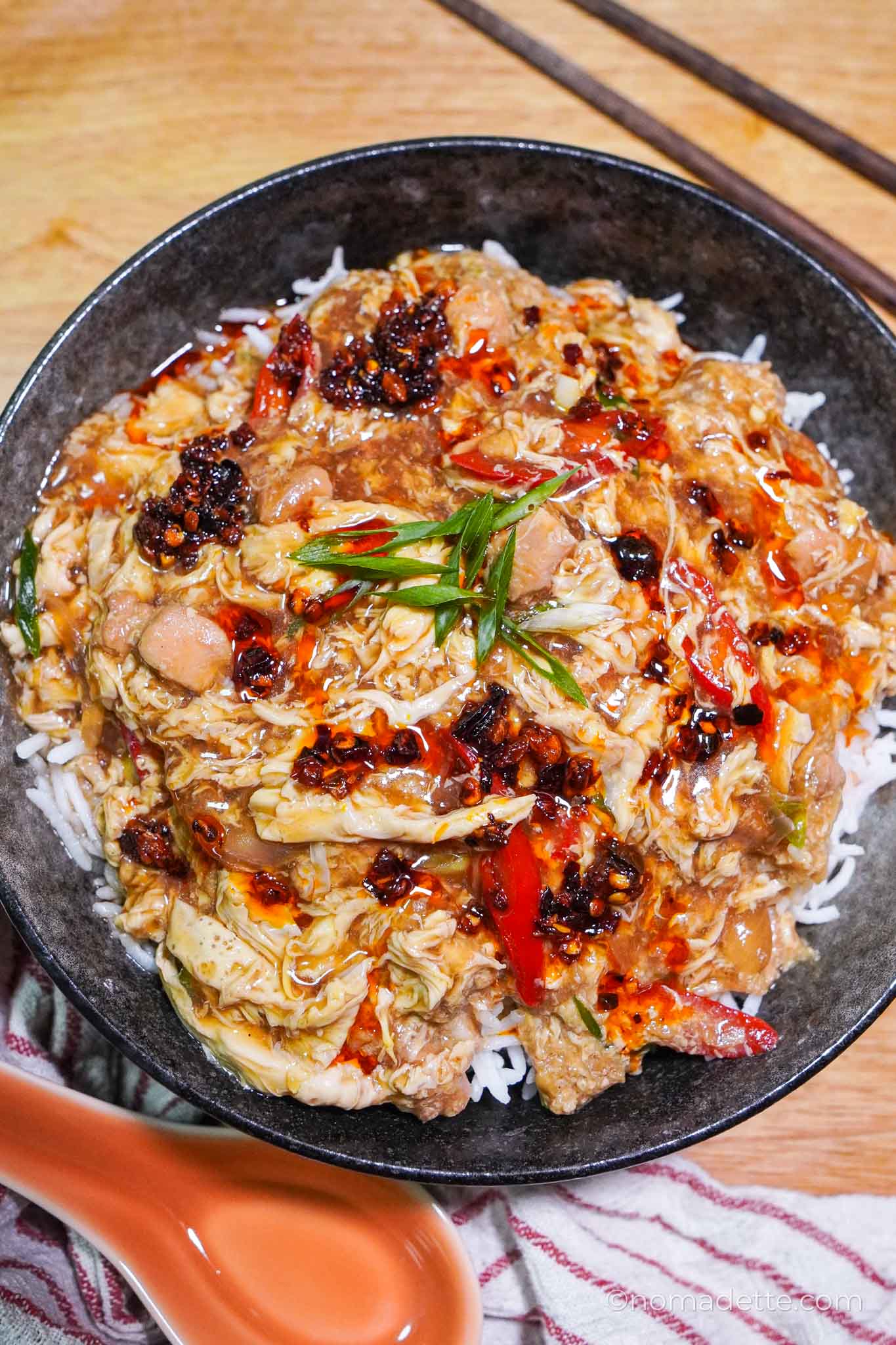 Egg Gravy Rice (Nasi Siram Telur or Simple Mui Fan)