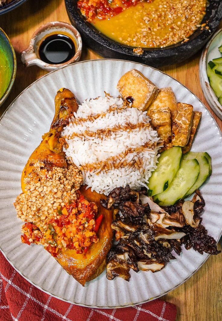 Ayam Gepuk Rice Plate