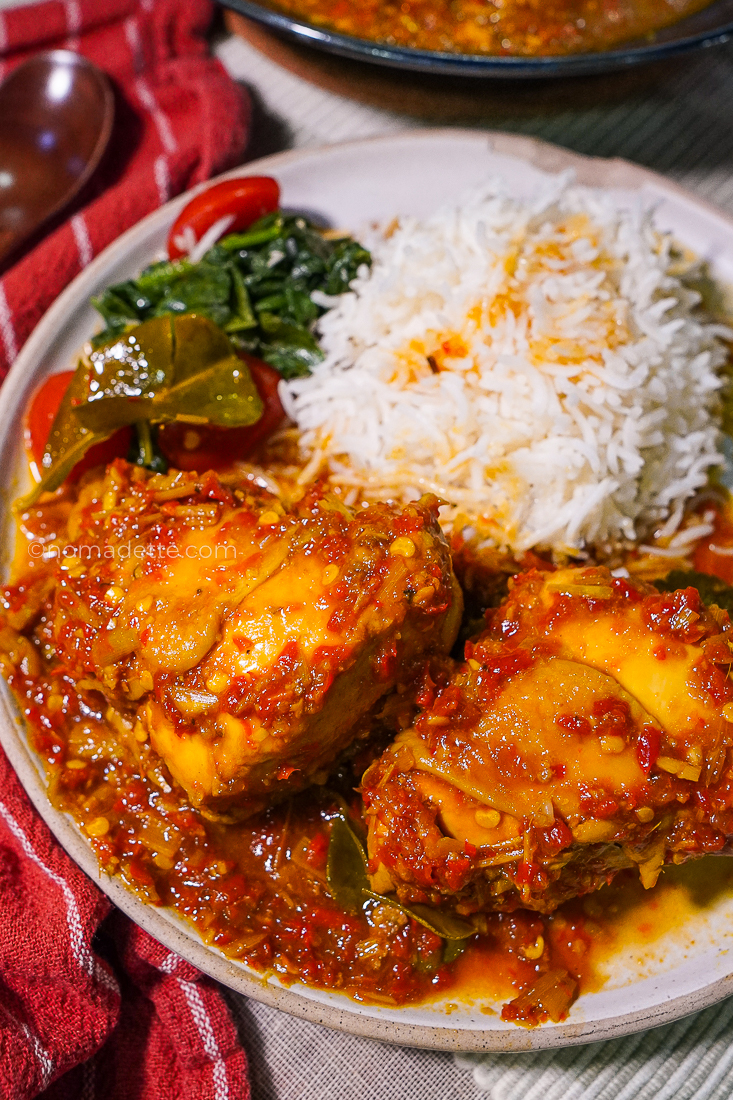 Braised Sambal Ayam (No-Oil, Diet-Friendly, Spicy Chicken)